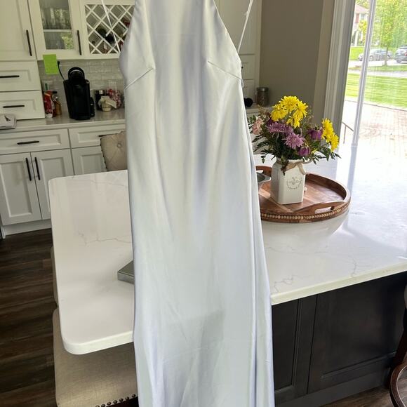Zara Icy Blue SATIN DRESS WITH SPAGHETTI STRAPS NWT Size  XXL - Picture 11 of 16
